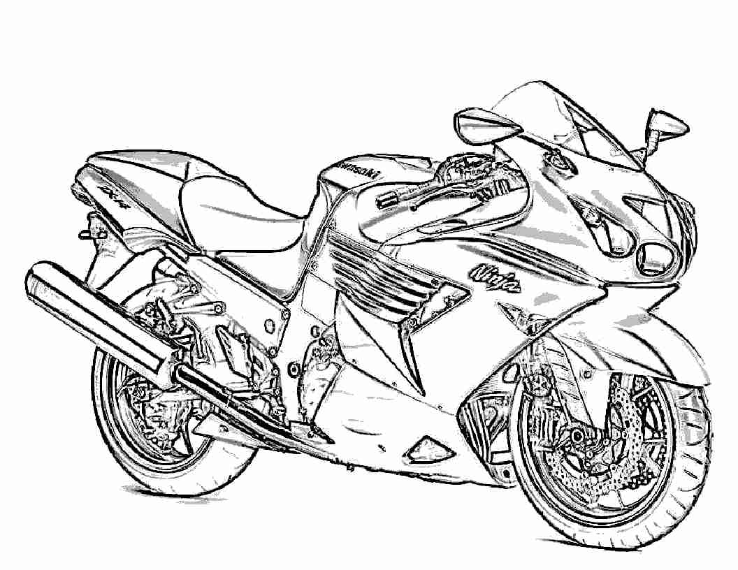 1056x816 Motorcycle Coloring Pages To Print Free Printable Tearing Bike