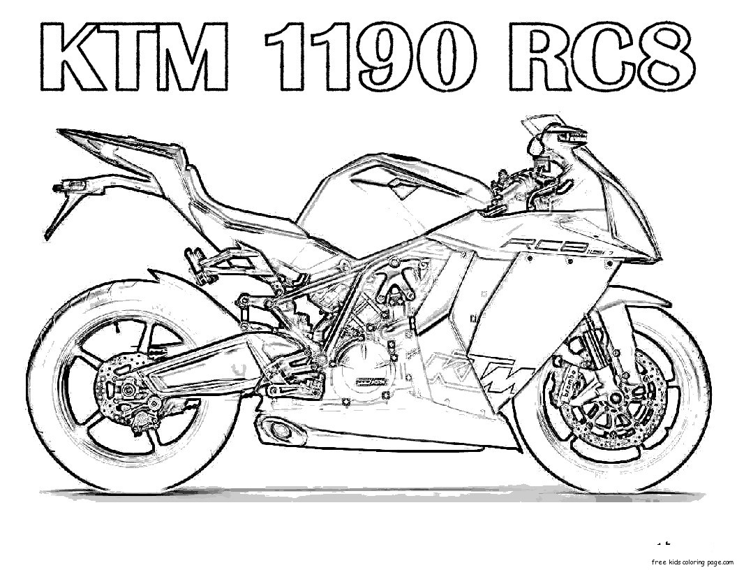1056x816 Free Motorcycle Coloring Pages For Kids