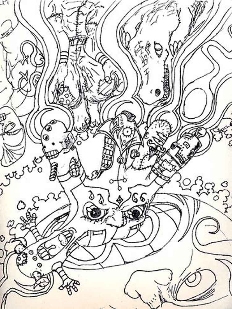 750x1000 Free Printable Trippy Coloring Pages Mushrooms