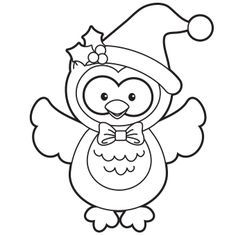 236x236 Holiday Owl Coloring Page