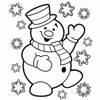 340x340 Snowman Coloring Page