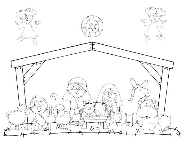 600x464 Nativity Color Page Nativity Color Page Nativity Coloring Page