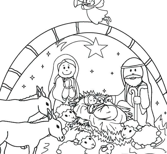 650x600 Nativity Coloring Pages Color