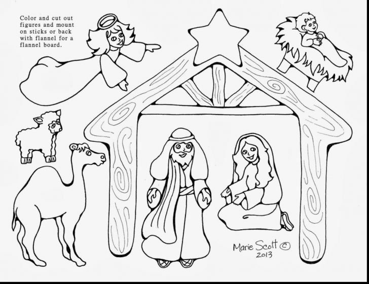 728x560 Nativity Scene Coloring Pages