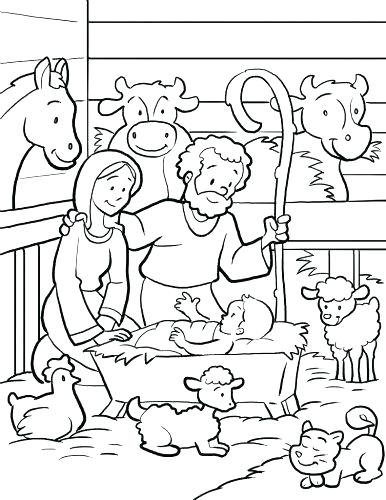 386x500 Coloring Pages Nativity