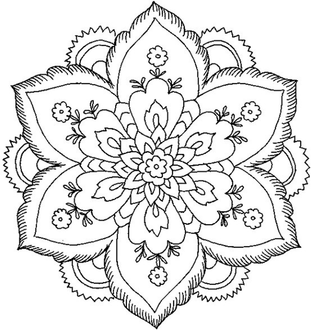 1045x1109 Nature Mandala Coloring Pages Free