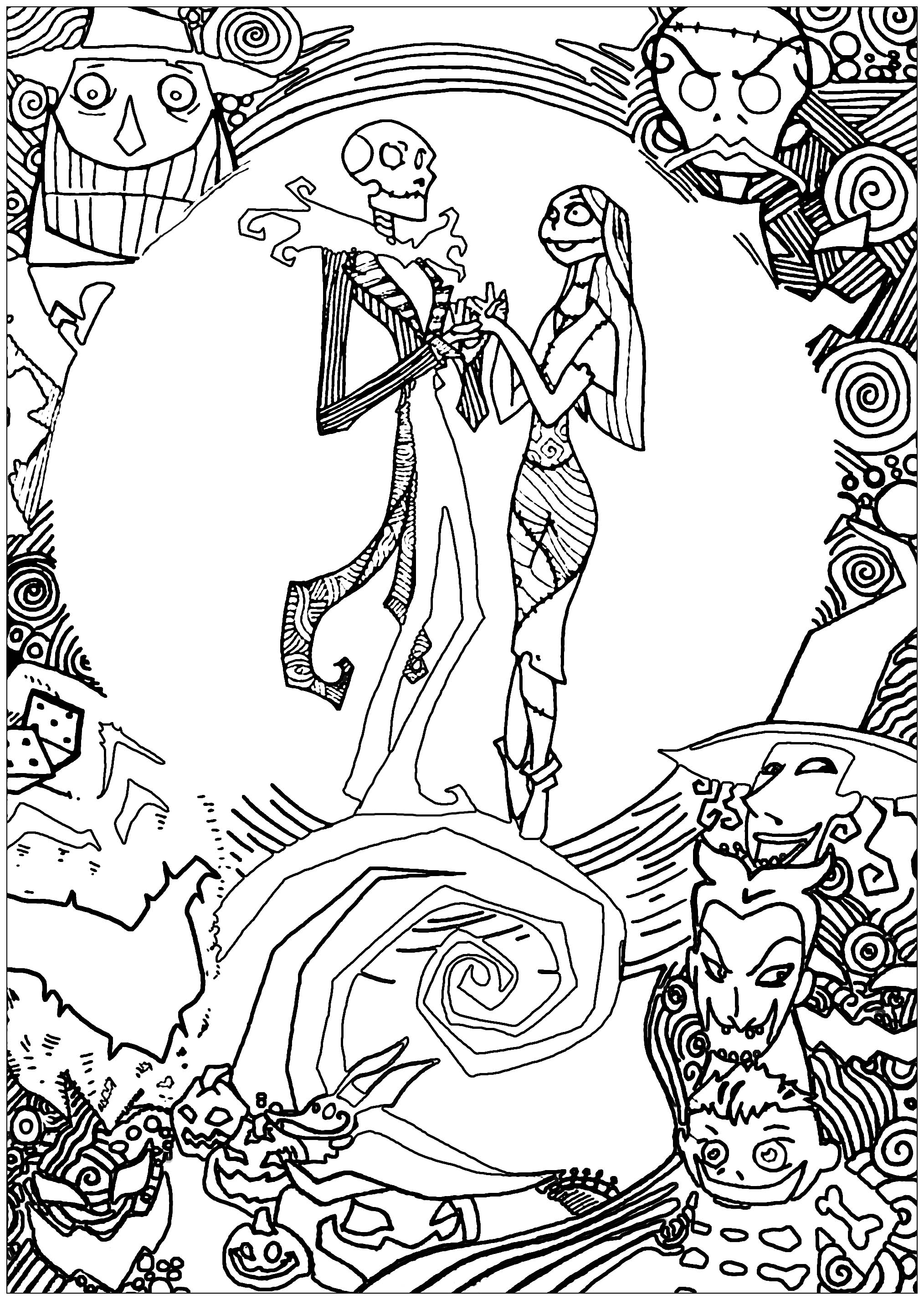 2028x2852 Coloring Pages Nightmare Before Christmas Free Coloring For Kids
