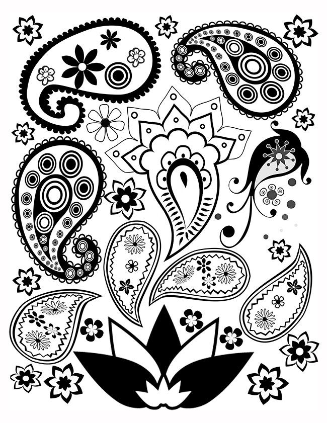 650x841 Free Paisley Coloring Page Free, Free Printable And Adult Coloring