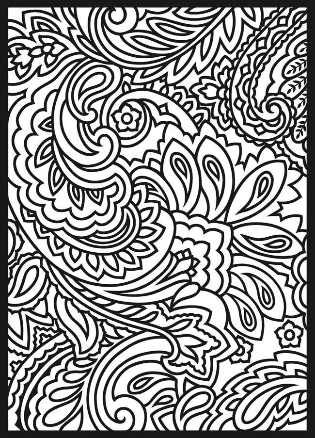650x903 Pretentious Design Coloring Pages Flowers Paisley Hellokids Com