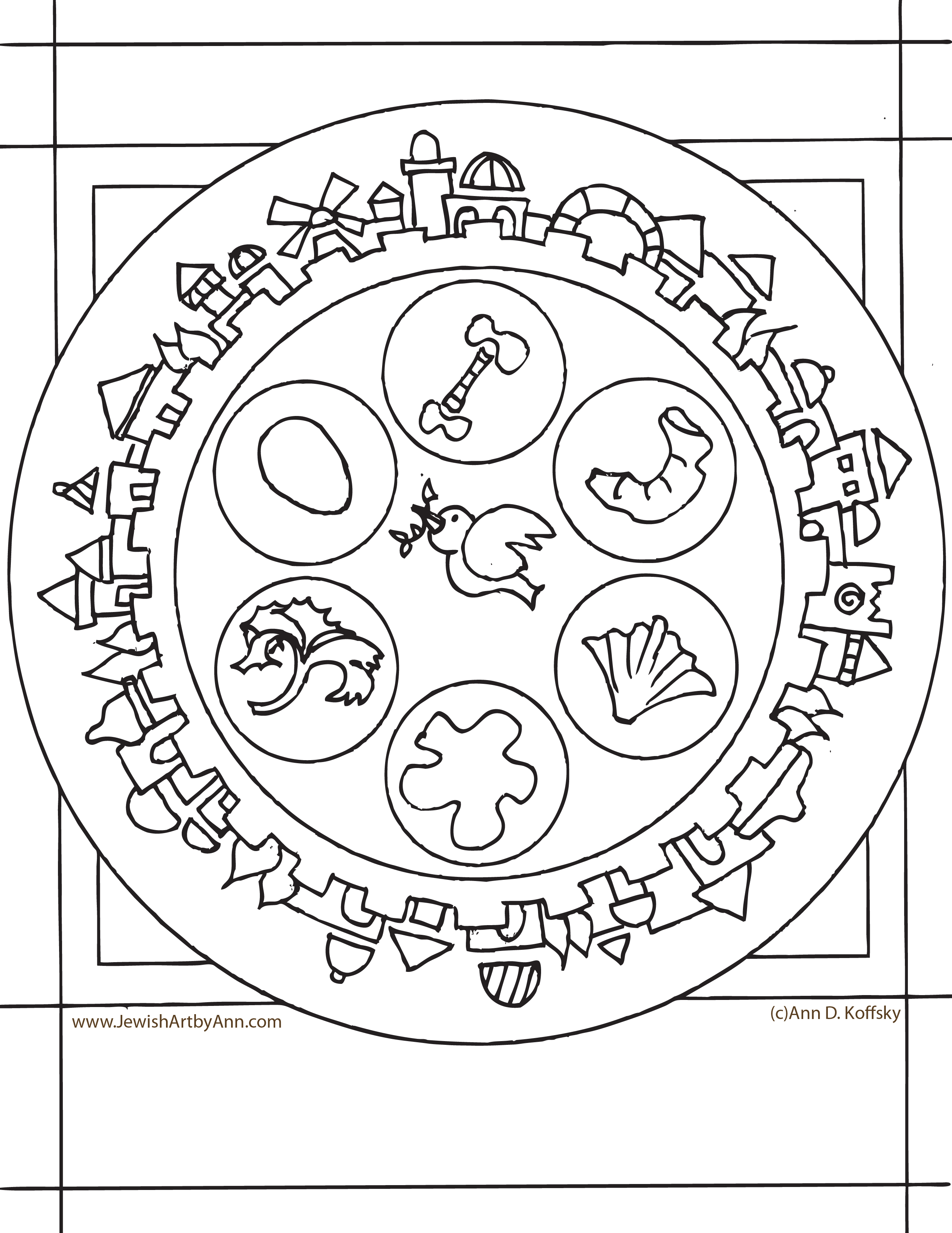 2546x3296 Passover Coloring Page