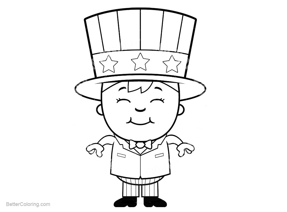 1000x740 Patriotic Coloring Pages Smile Boy