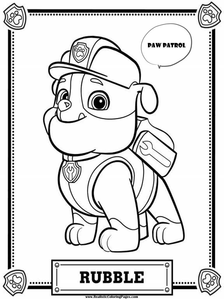 768x1024 Best Rubble Paw Patrol Coloring Pages Free Printable