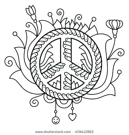 450x470 Peace Symbol Coloring Pages Peace Signs Coloring Pages Peace Sign