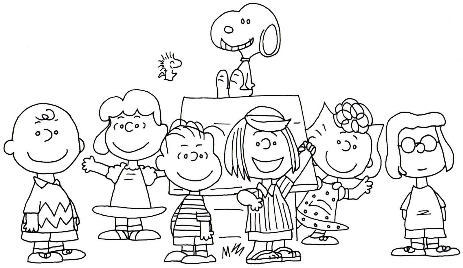 1600x927 Free Charlie Brown Snoopy And Peanuts Coloring Pages Free Whole