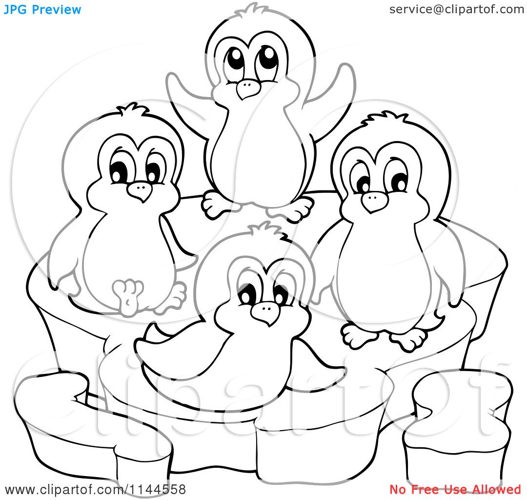 1080x1024 Penguin Coloring Pages Cartoon Clipart Of A Black And White Happy