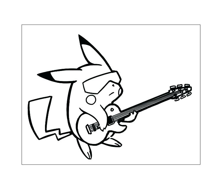 750x640 Pikachu Coloring Picture Color Rocking Out Coloring Pages Free