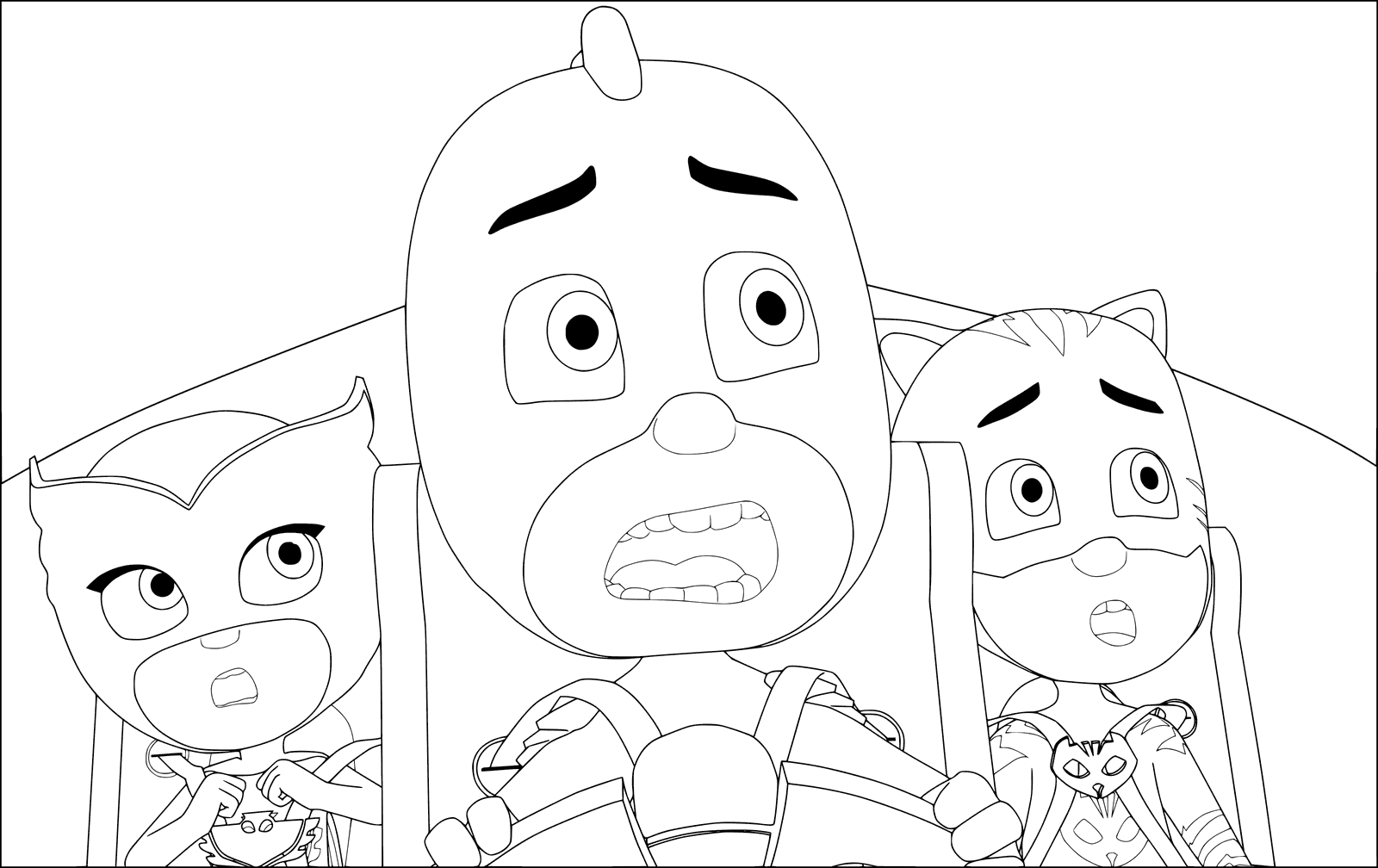 1600x1008 Pj Masks Coloring Pages