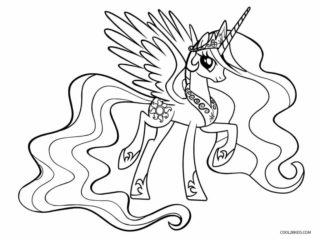 1024x765 My Little Pony Coloring Pages Princess Celestia Free Printable