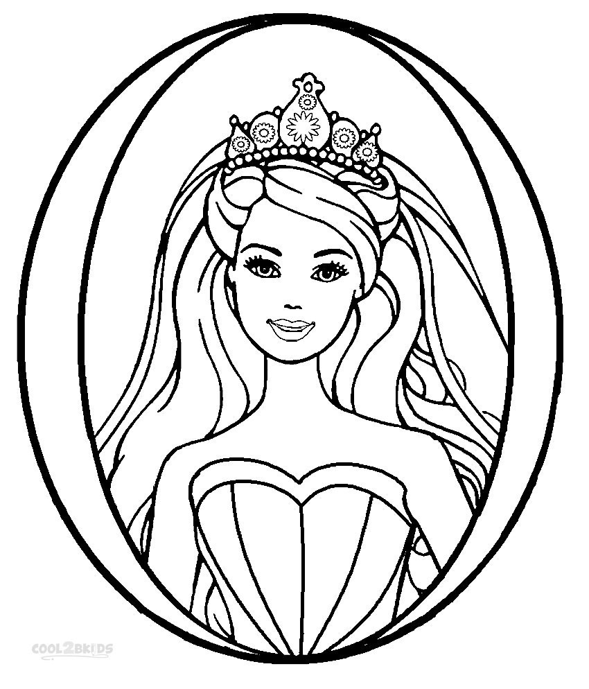 850x994 Printable Barbie Princess Coloring Pages For Kids
