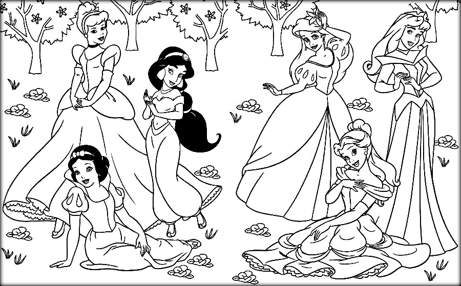 900x559 Disney Princess Coloring Pages To Print Free