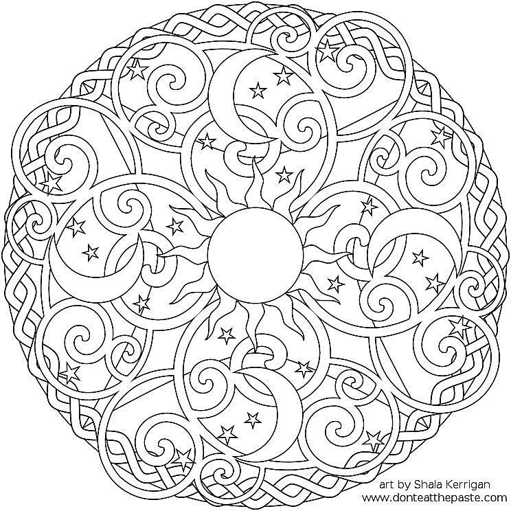 744x744 Free Printable Abstract Coloring Pages