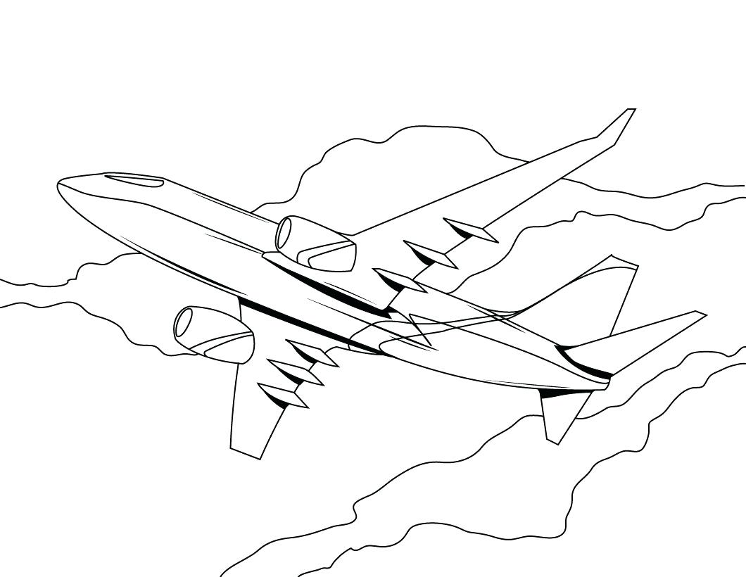 1060x820 World War Plane Coloring Pages Free Printable Airplane For Kids