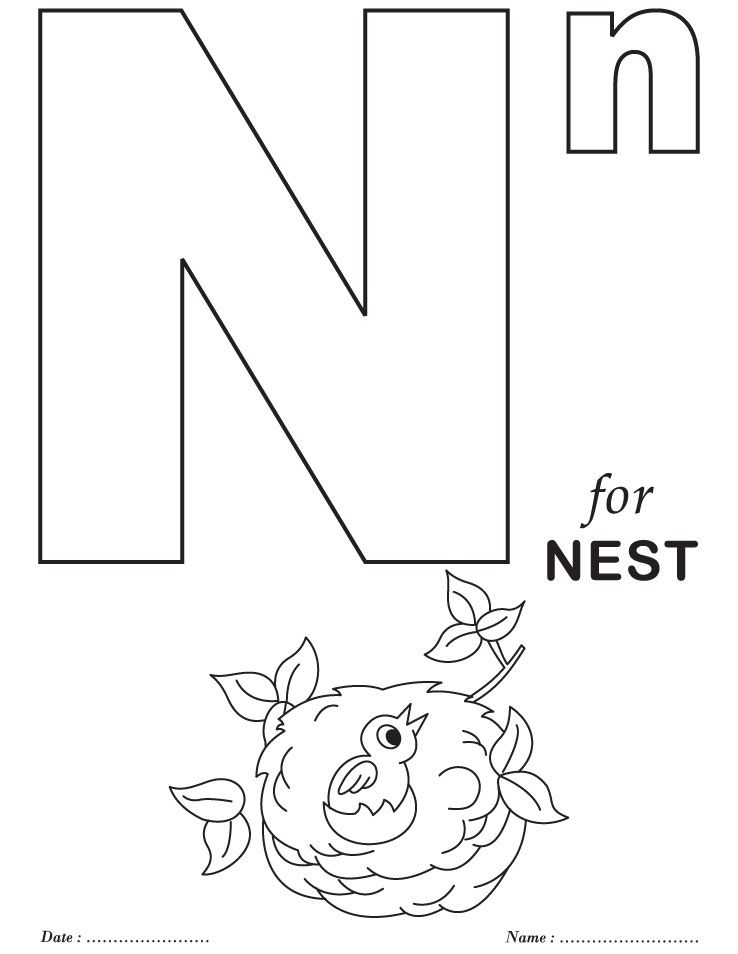 738x954 Printables Alphabet N Coloring Sheets Free Printable Printables