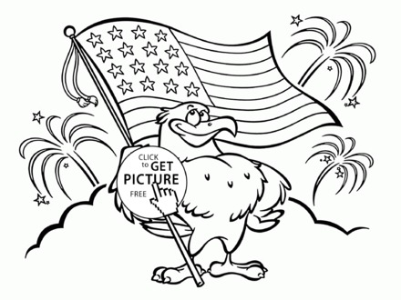 440x330 Free Printable American Flag Coloring Pages, United States Flag