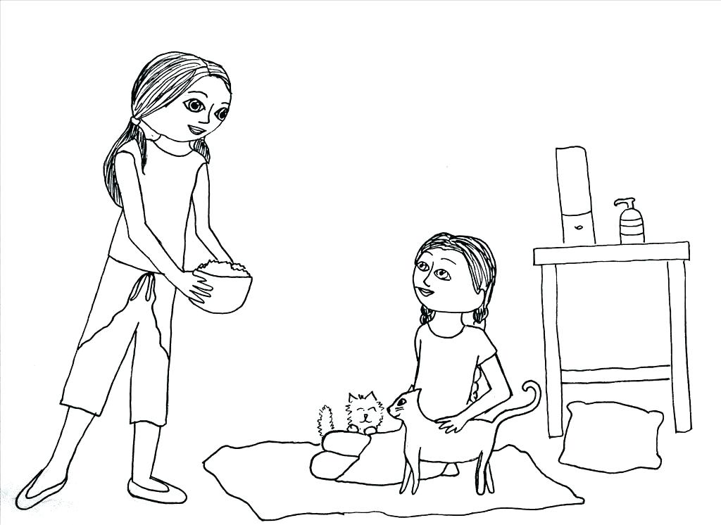 1024x746 American Girl Doll Coloring Page Coloring Pages For Girls Girl