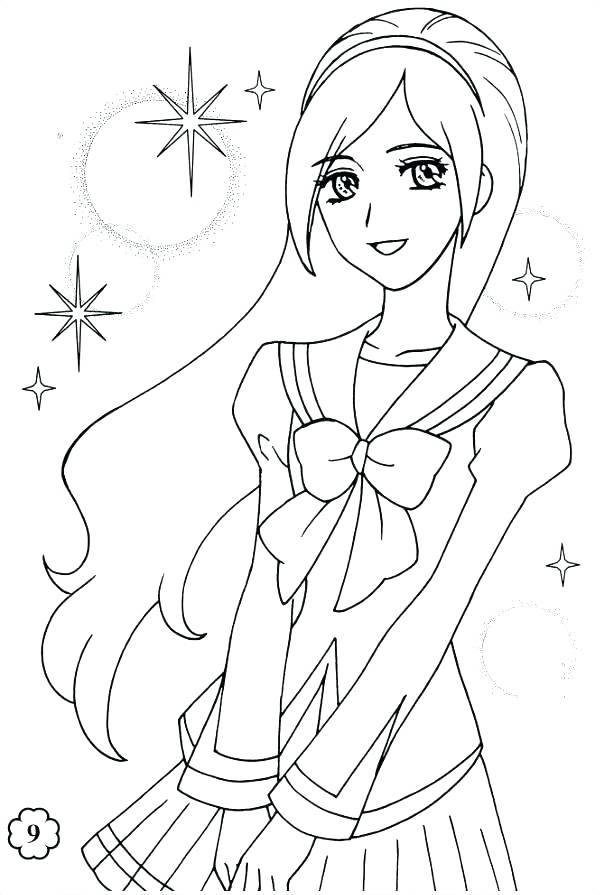 600x895 American Girl Coloring Pages Printable Girls Coloring Pages Anime