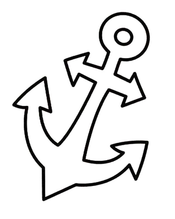 Anchor Coloring Pages Anchors Color Stencil Kids Sketch Coloring Page