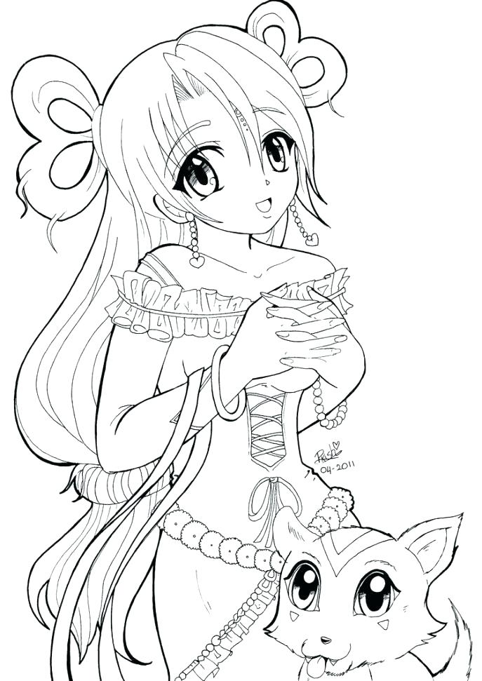 687x971 Anime Coloring Pages Printable Anime Fox Girl Coloring Pages