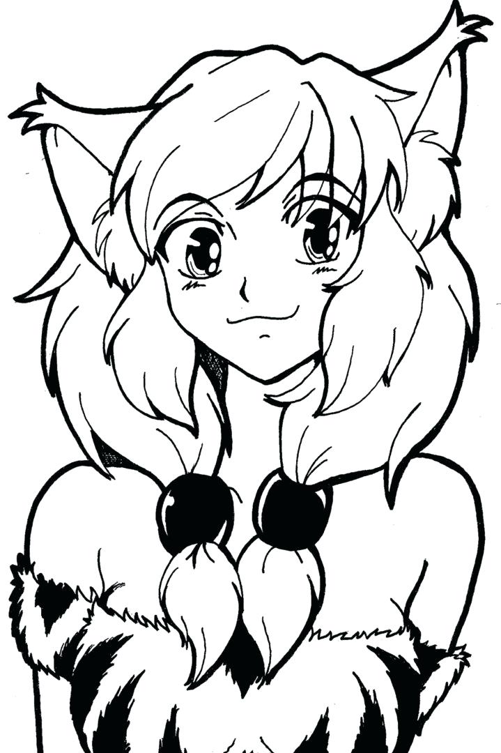 719x1080 Anime Cat Girl Coloring With Adult Anime Girls Coloring Pages Free
