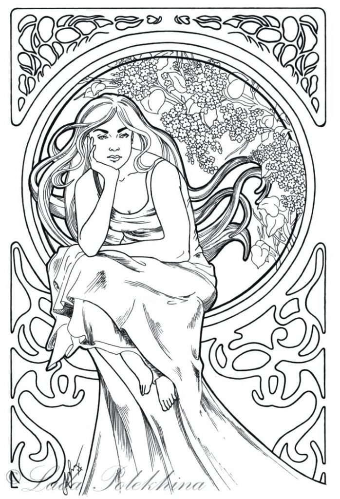 698x1024 Art Deco Coloring Pages