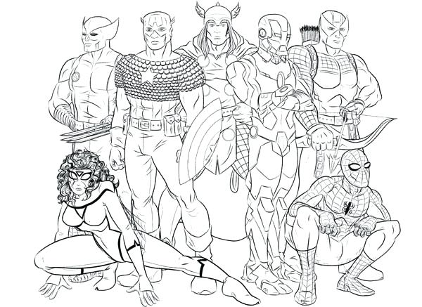 600x437 Avengers Coloring Pages Printable Seven Hero Of The Avengers
