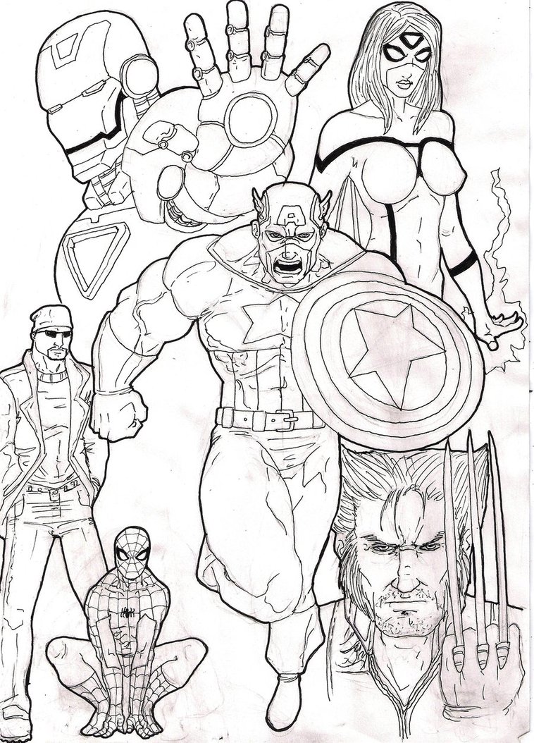 758x1054 Free Printable Avengers Coloring Pages