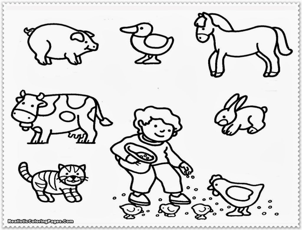 1024x778 Beautiful Design Farm Coloring Pages Free Printable Baby Animals
