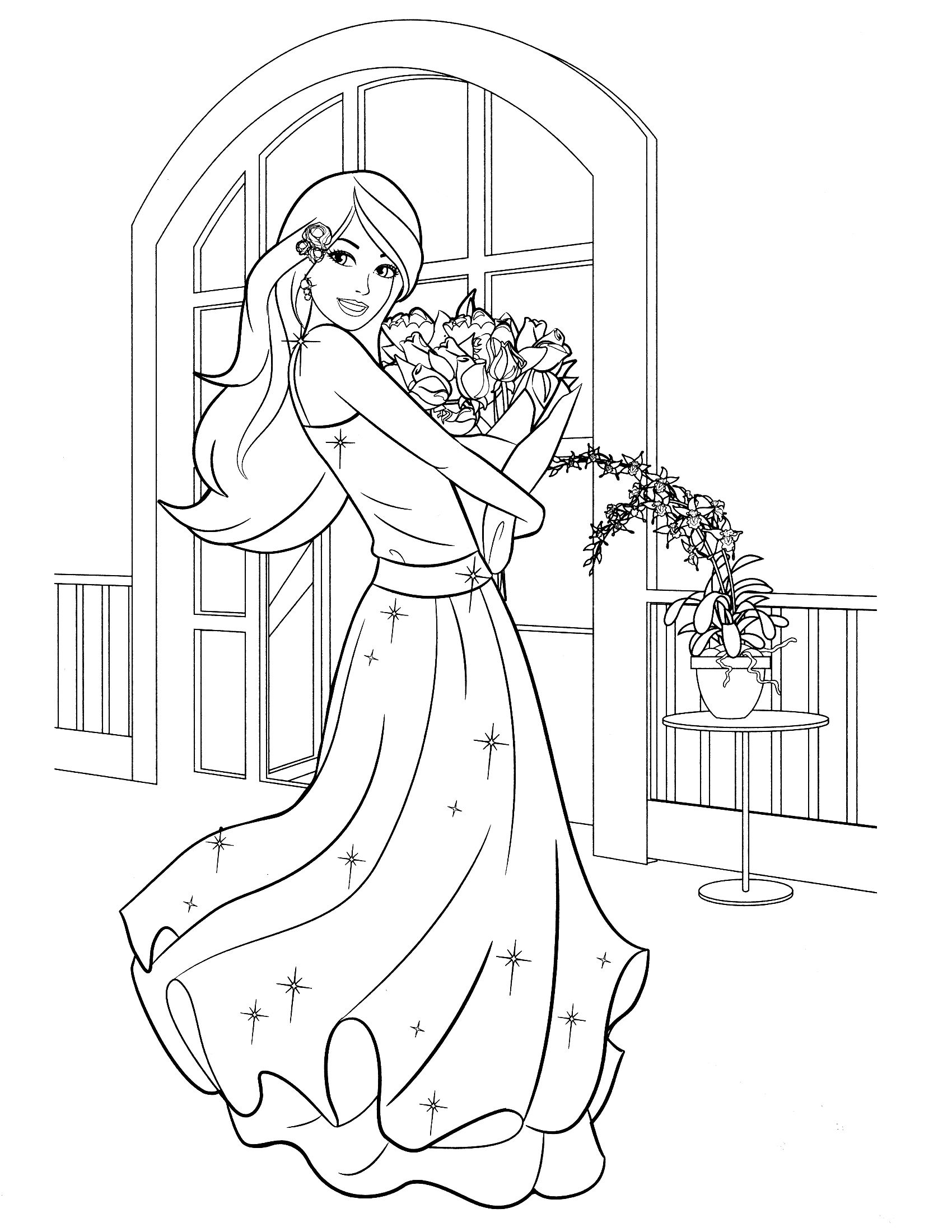 1700x2200 Free Printable Barbie Coloring Pages