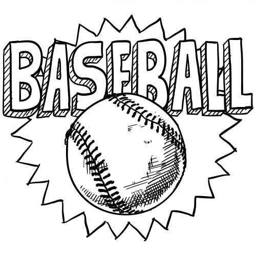 500x500 Printable Baseball Coloring Pages