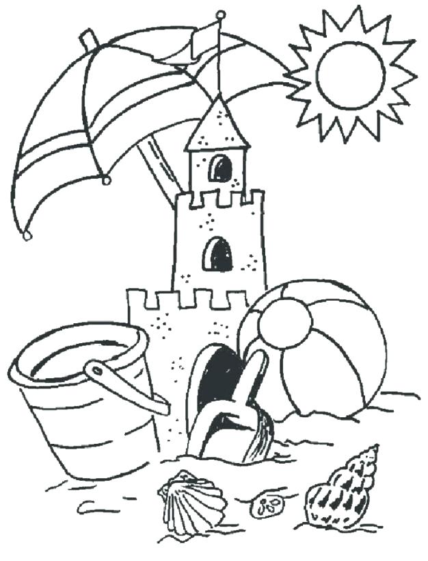 626x819 Beach Coloring Pages Summer Page Free Large Images On Printable