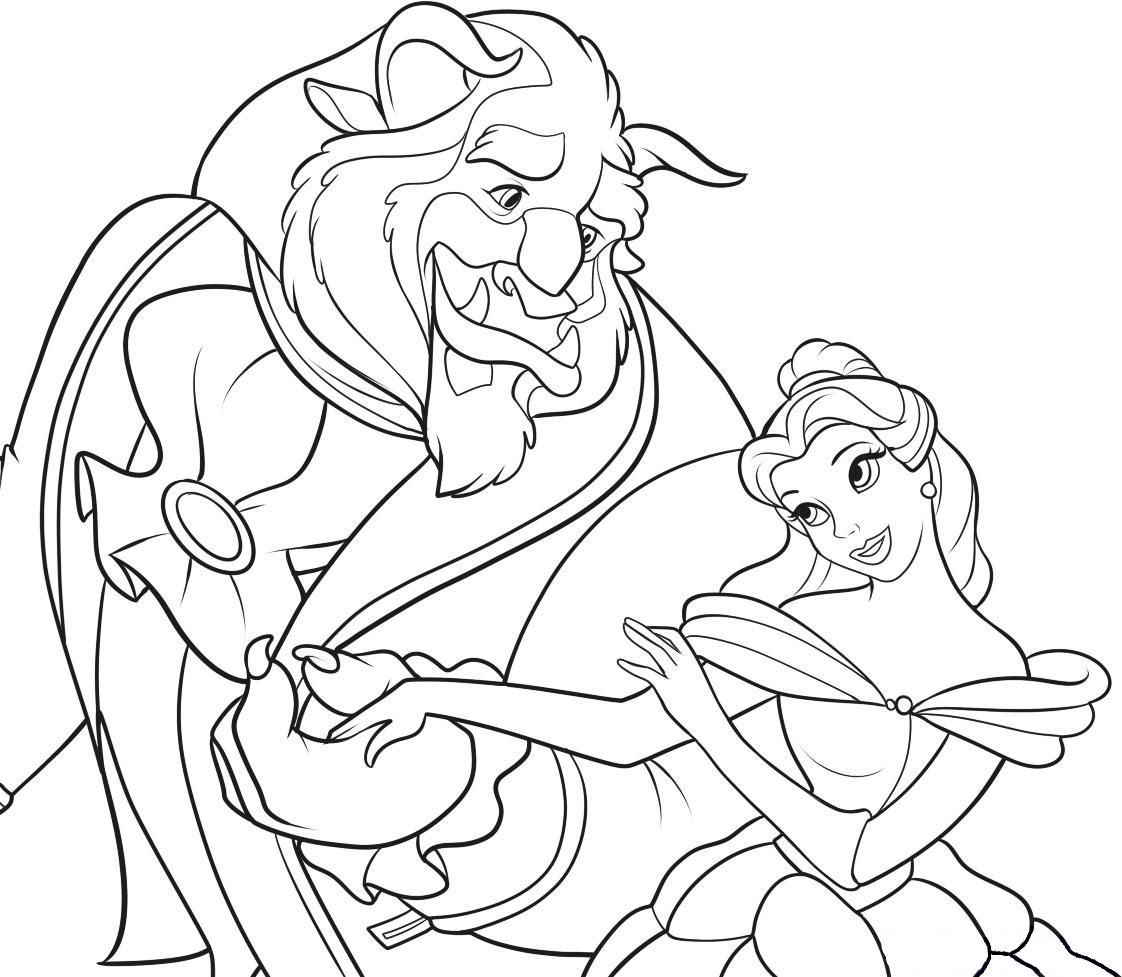 1122x977 Disney S Beauty And The Beast Coloring Pages Sheet Free