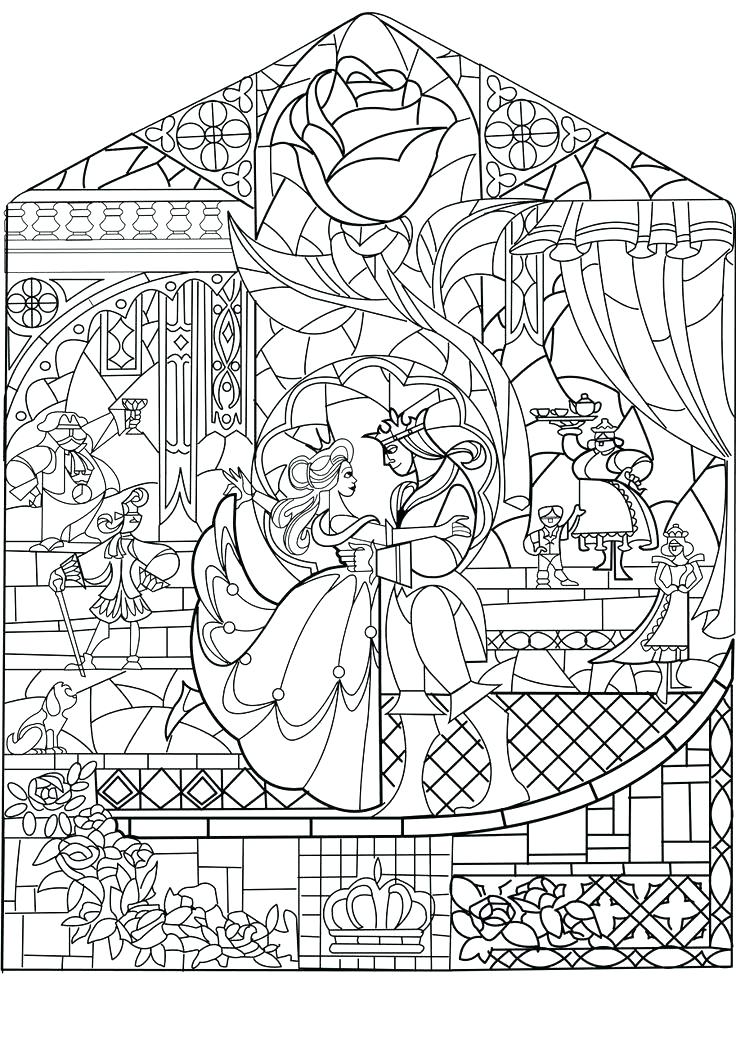 736x1041 Beauty And The Beast Coloring Pages Also Beauty And The Beast