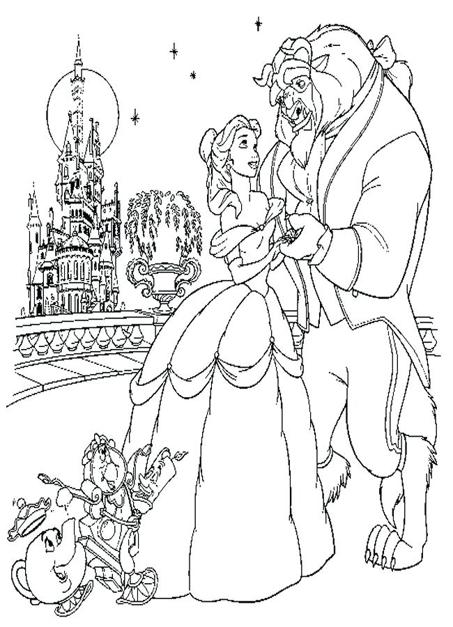 650x900 Beauty And The Beast Dancing Coloring Pages Also Free Printable