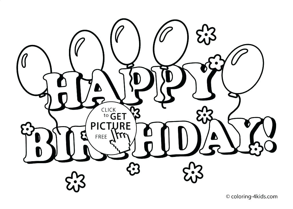 1024x730 Printable Birthday Coloring Pages As Well As Free Printable