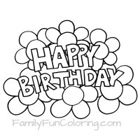 200x200 Printable Happy Birthday Coloring Pages