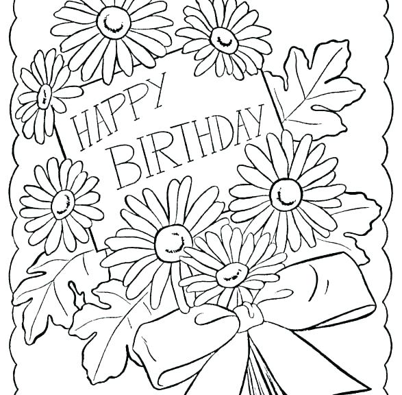 587x576 Free Happy Birthday Coloring Pages Happy Birthday Color Sheets