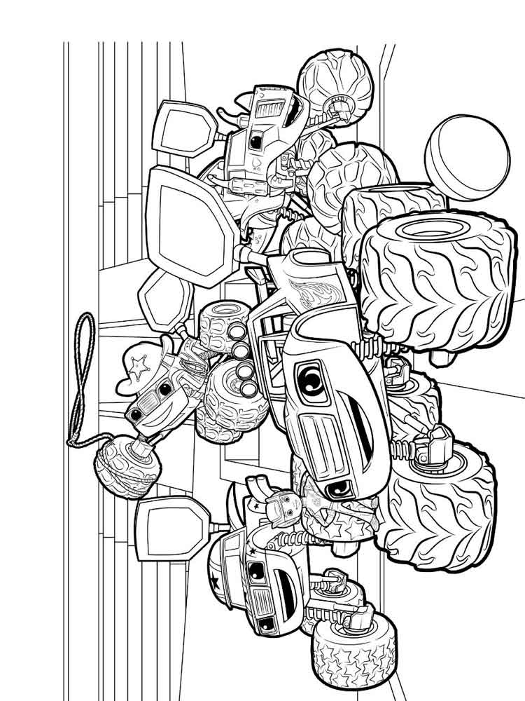 750x1000 Coloring Pages Blaze And The Monster Machines Free