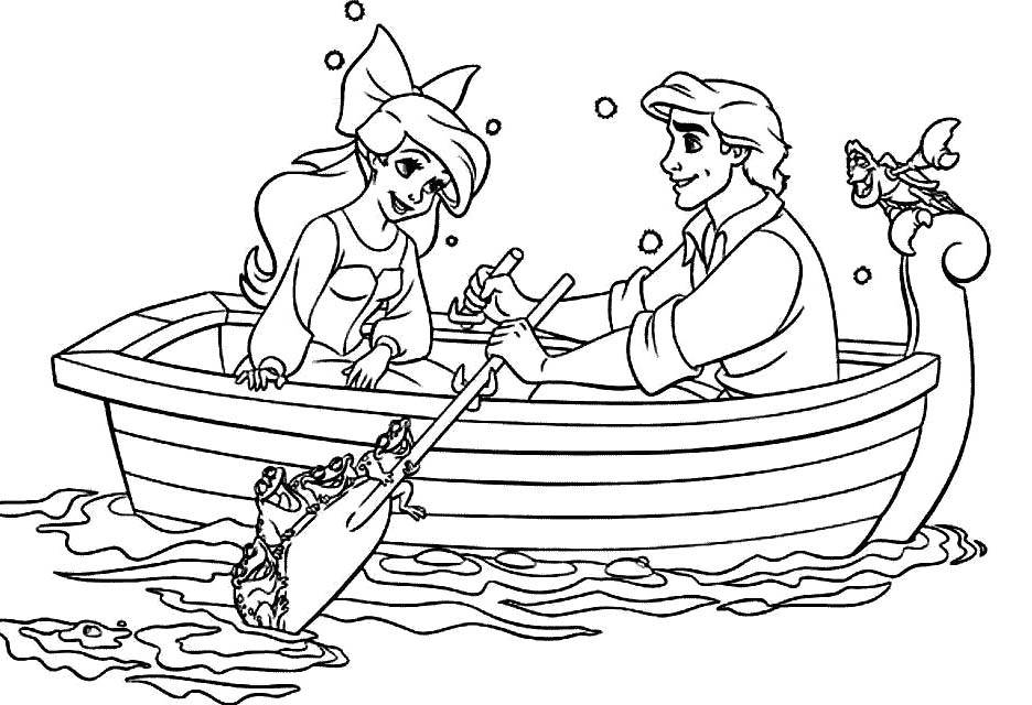 936x640 Disney Ariel And Eric Coloring Pages