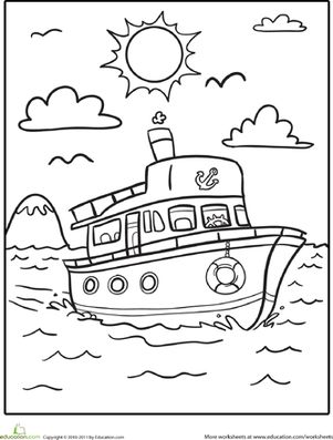 301x397 Boat Coloring Pages