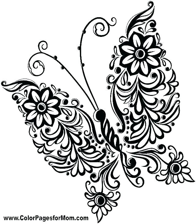 640x729 Butterfly Printable Coloring Pages Monarch Butterfly Coloring